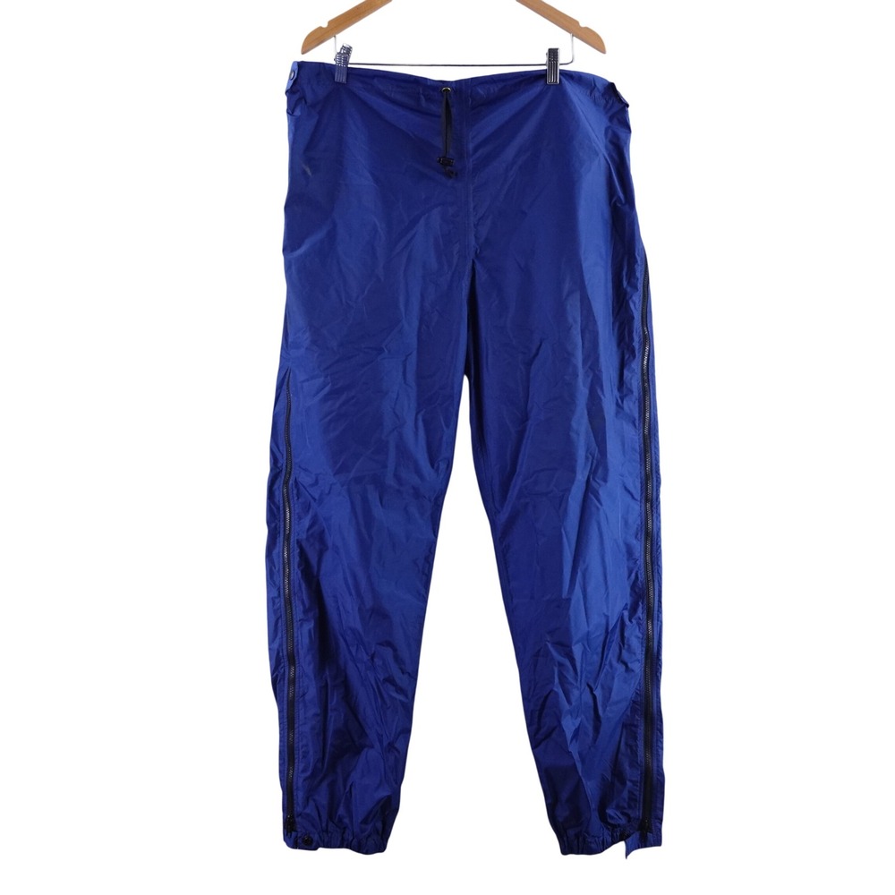 Vintage Mens XL REI Gore-Tex Rain Pants Blue Full Side Zip Made in USA NVY